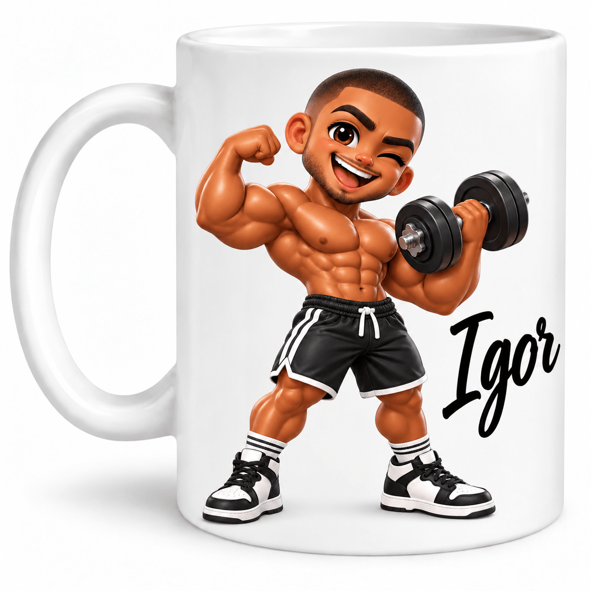 Personalisierte Tasse für Männer mit Namen – 3D-Cartoon Berufe & Hobbys