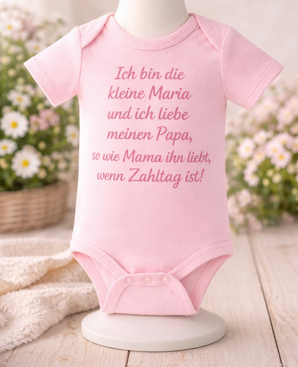 Personalisierter Baby Body – Ich bin die kleine Maria – Süßer Spruch für Papa