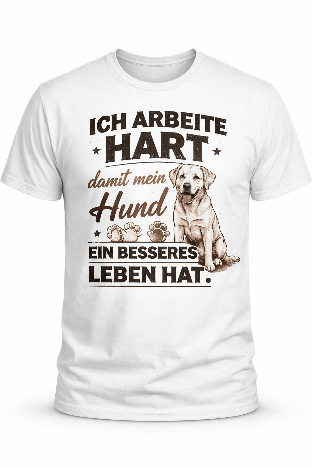 Hundepapa T-Shirt – Ich arbeite hart damit mein Hund besser lebt – PrintB