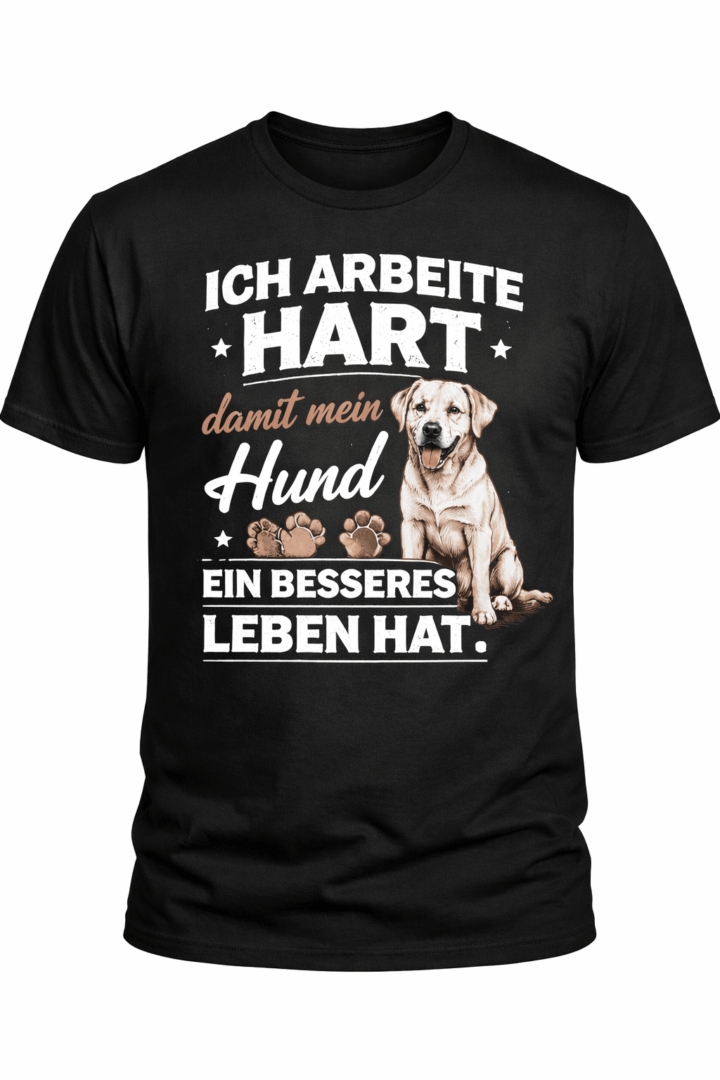 Hundepapa T-Shirt – Ich arbeite hart damit mein Hund besser lebt – PrintB