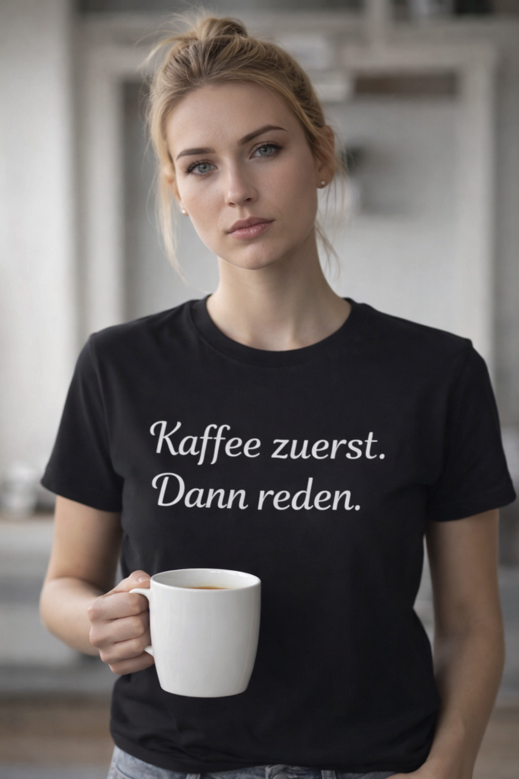 Kaffee zuerst. Dann reden. T-Shirt - Geschenk für Kaffeeliebhaber | PrintB