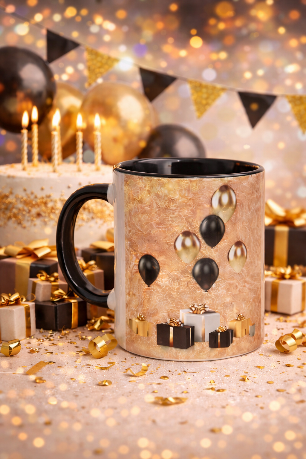 Geburtstags-Keramiktasse Gold - Geschenkidee mit Premium-Qualität