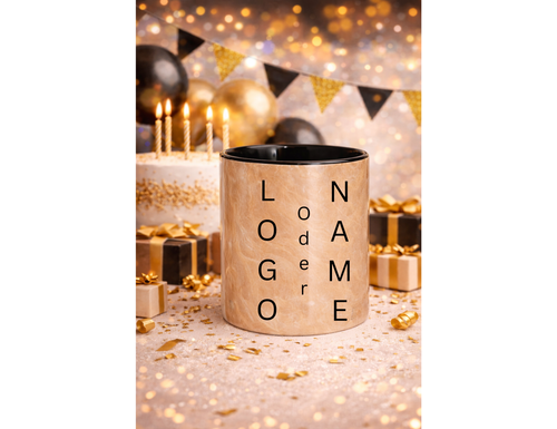 Personalisierbare Geburtstagstasse Gold - blanko Design zum Selbstgestalten