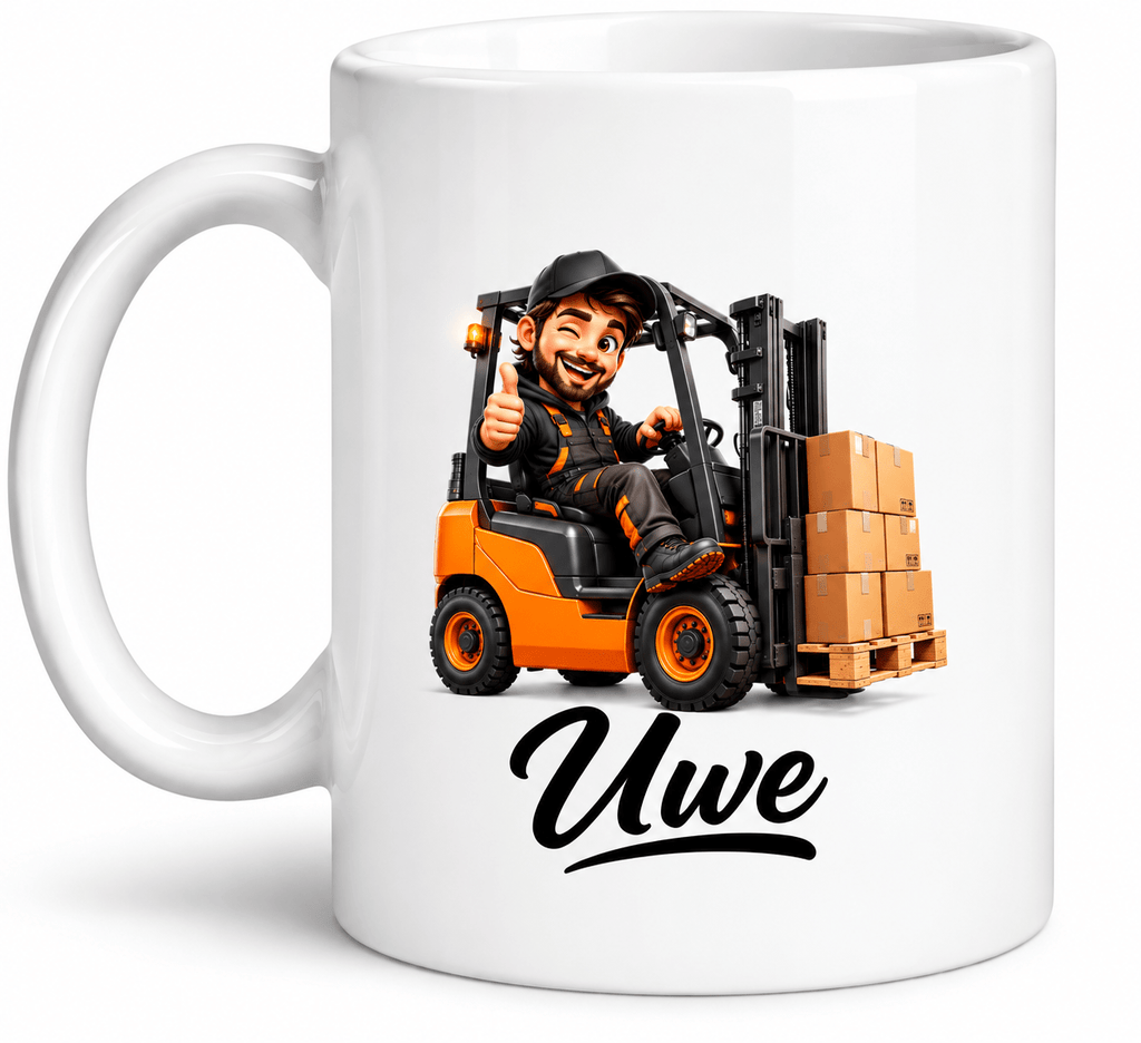 Personalisierte Tasse für Männer mit Namen – 3D-Cartoon Berufe & Hobbys