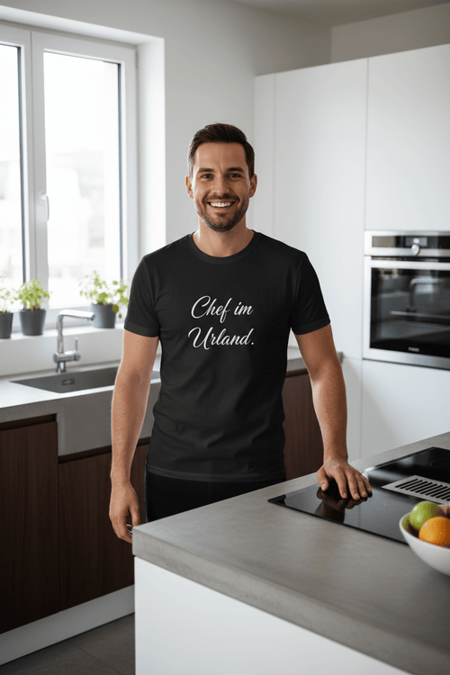 Chef im Urlaub crna majica bez soka