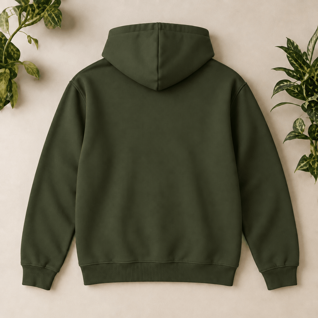 Olivgrüner Hoodie – Rückseite