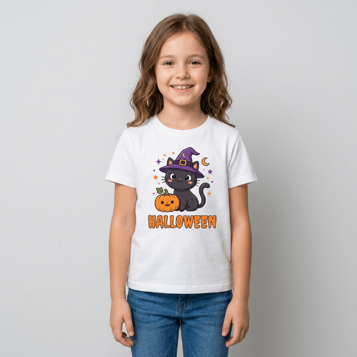 maedchen-halloween-t-shirt-weiss-katze-hexenhut